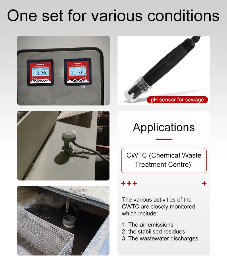 pH controller conditions online pH meter and sensor