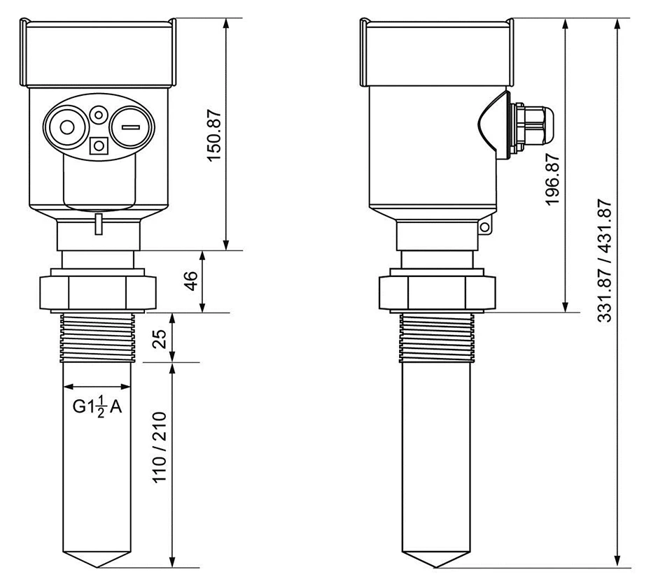 901 level probing radar 901 radar level meter size