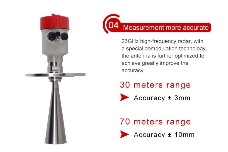 radar type level indicator Radar level meter range